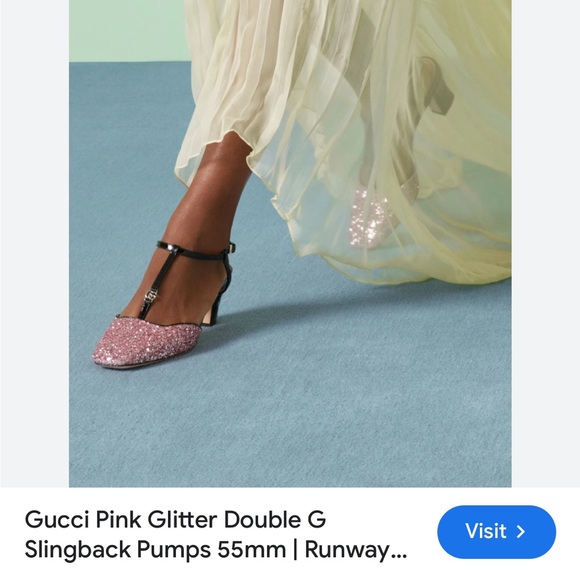 Gucci sparkle closed toe small heel shoes suze 36.5 worn once - Picture 1 of 3